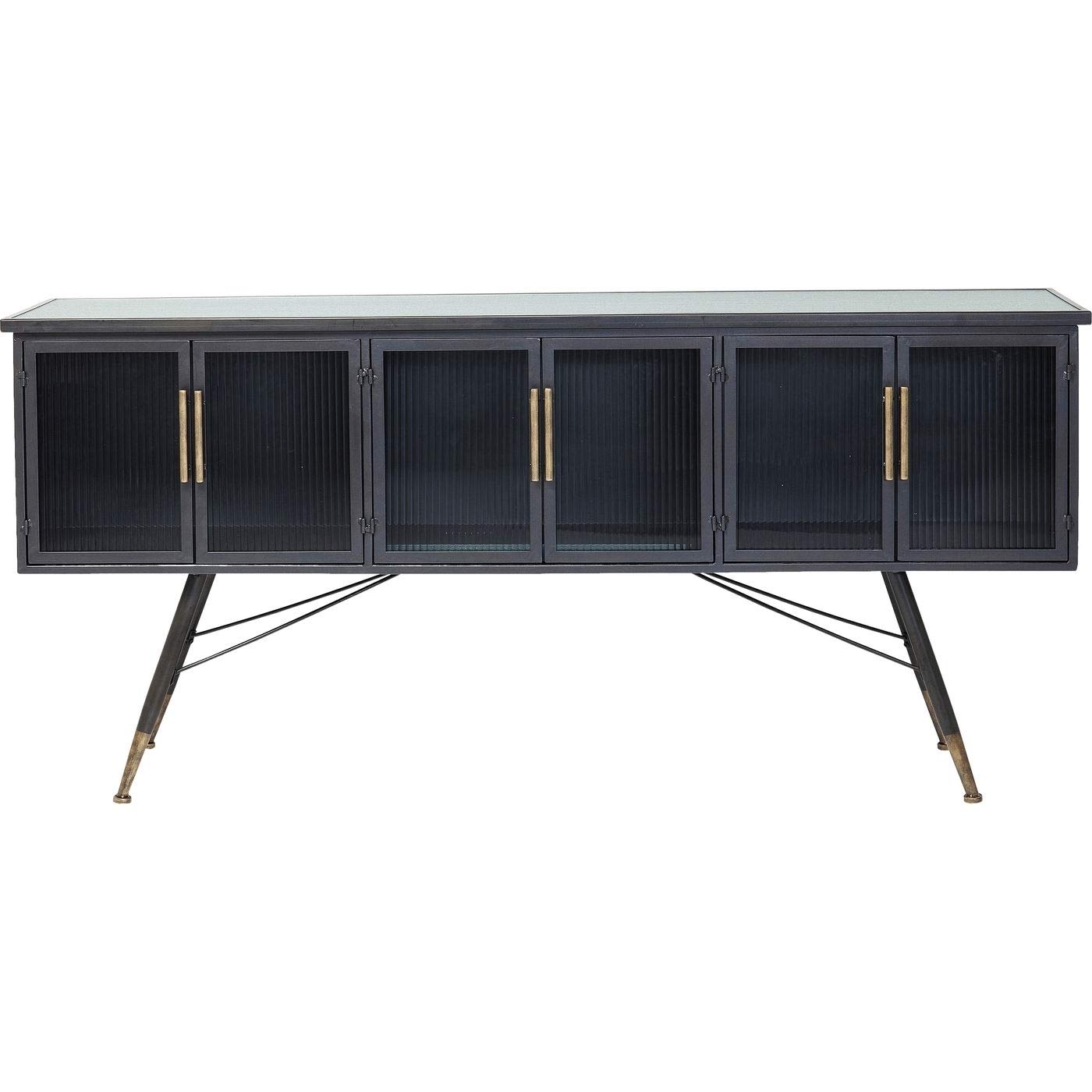 kare-design-la-gomera-sideboard-6-t-ren-180cm-tv-board-kommode-aus-stahl-und-gla image 1