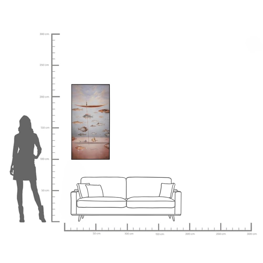 kare-design-bild-cloud-fisherman-boat-120x60x3-5-cm-blau-rosa-mit-massivholz-rah image 3