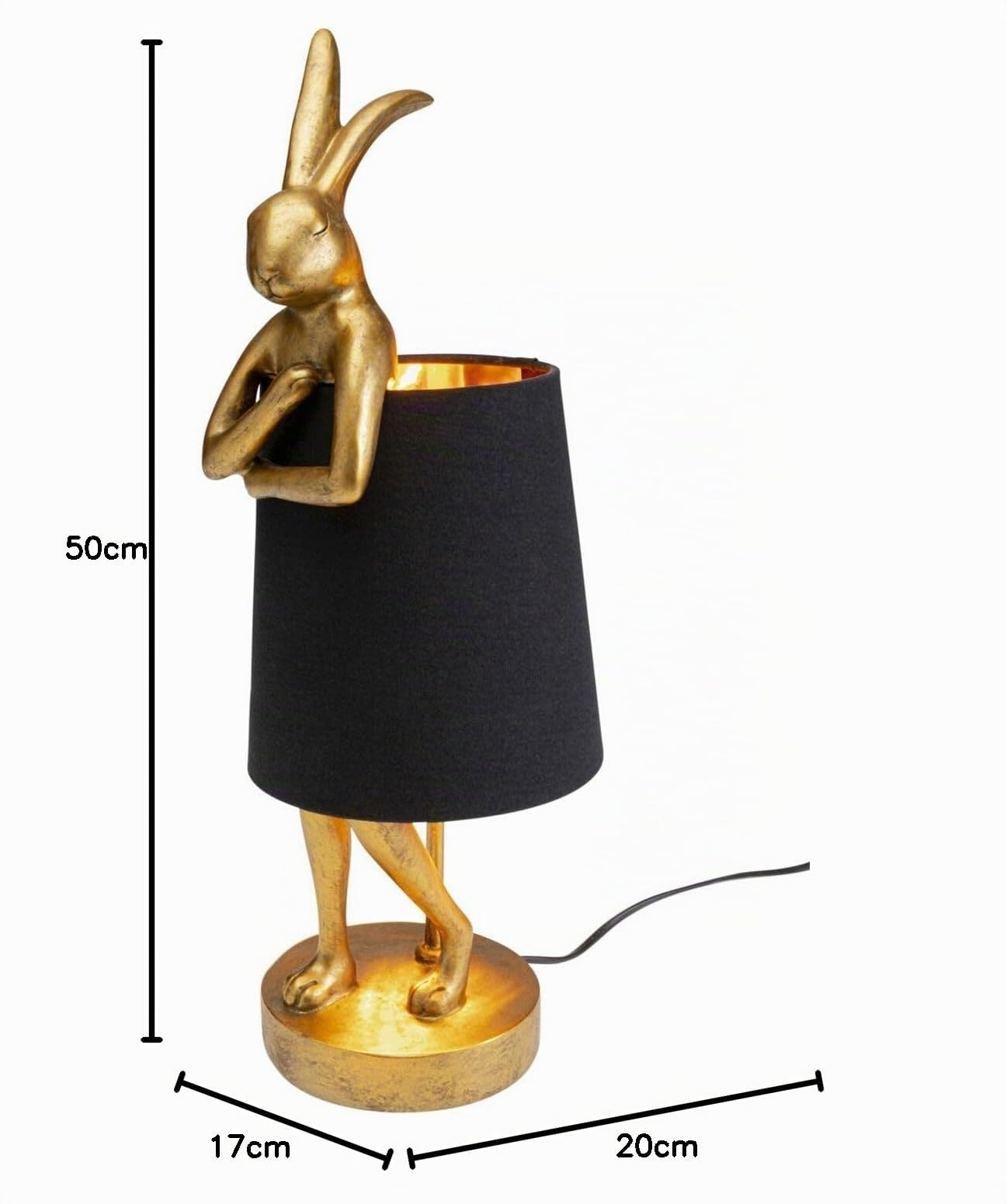 kare-design-tischleuchte-animal-rabbit-gold-schwarz-50-cm-e27 image 6