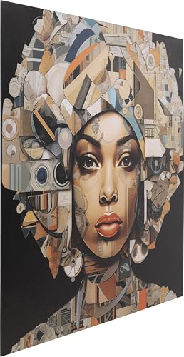 kare-design-3d-art-geo-woman-glasbild-80x80-cm-mehrfarbig-portrait image 7