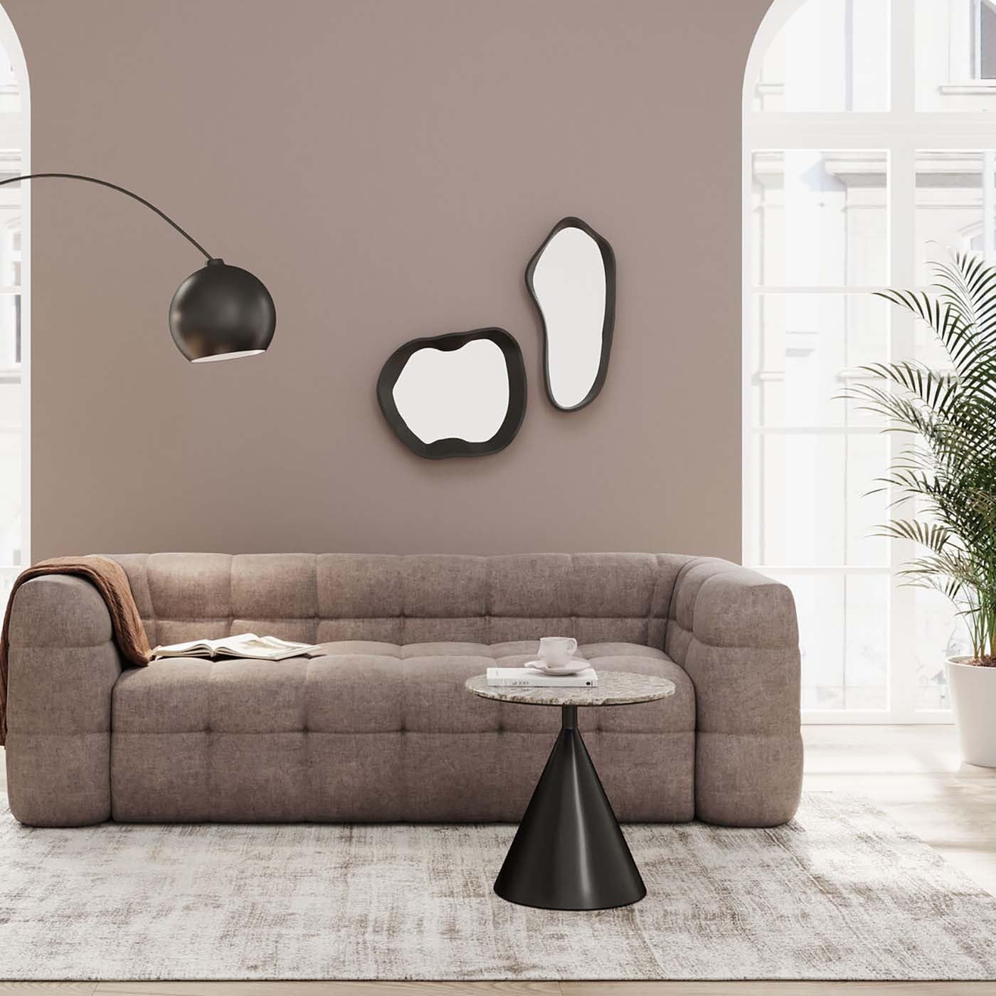 kare-design-beistelltisch-rita-schwarz-rund-50-cm-kunstmarmor image 2