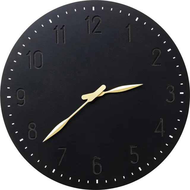 kare-design-wanduhr-mailo-50cm-schwarz-mit-goldfarbenen-zeigern image 1