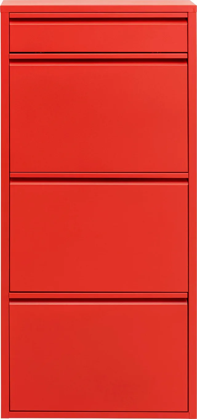 kare-design-schuhschrank-caruso-rot-metall-115x50x15-cm image 1