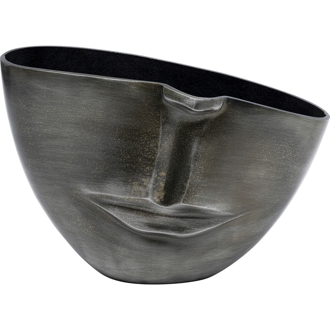 kare-design-vase-half-face-anthrazit-31x22x11-cm-alu-schale image 1