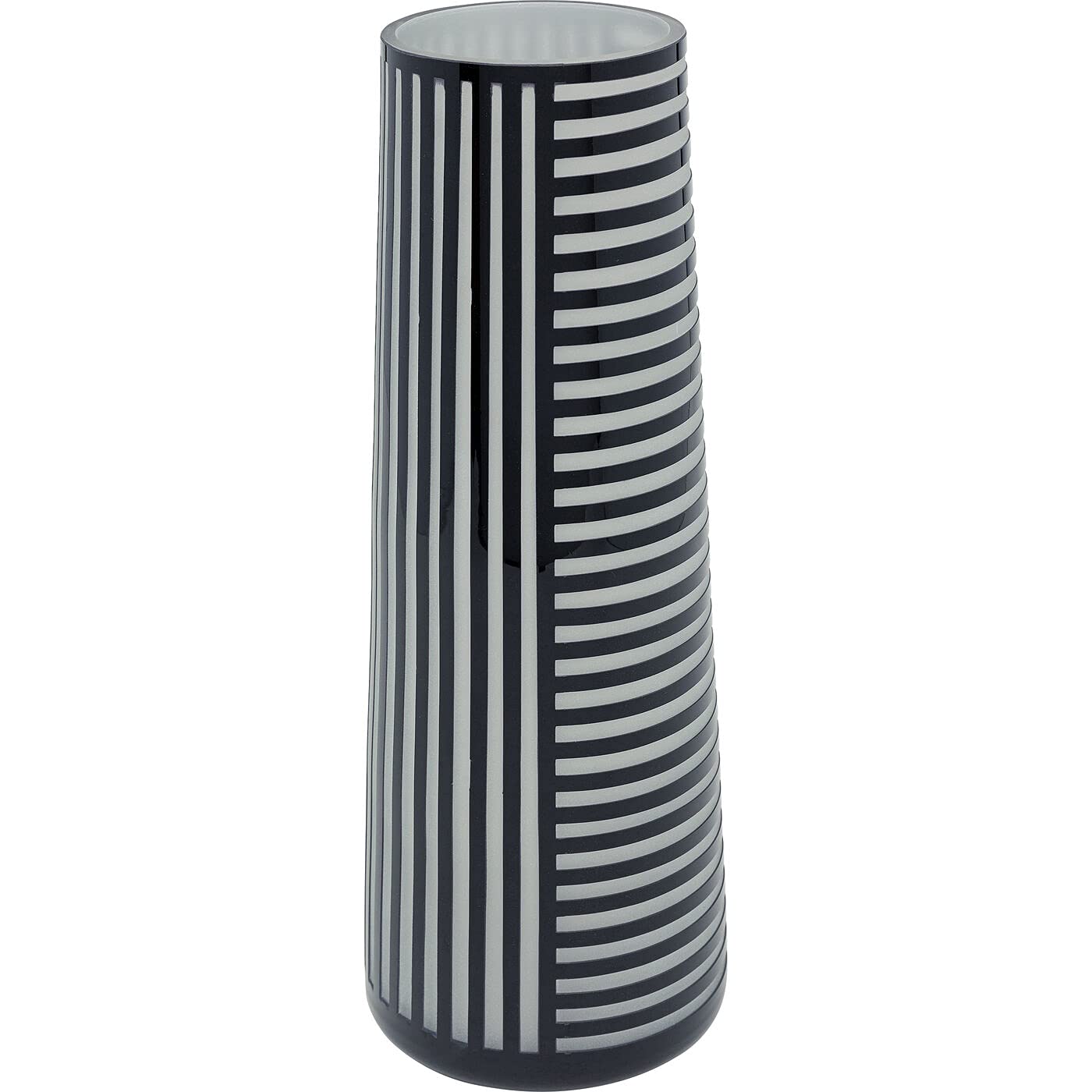 kare-design-vase-brillar-37-cm-schwarz-wei-e-blumenvase-aus-sandgestrahltem-glas image 1