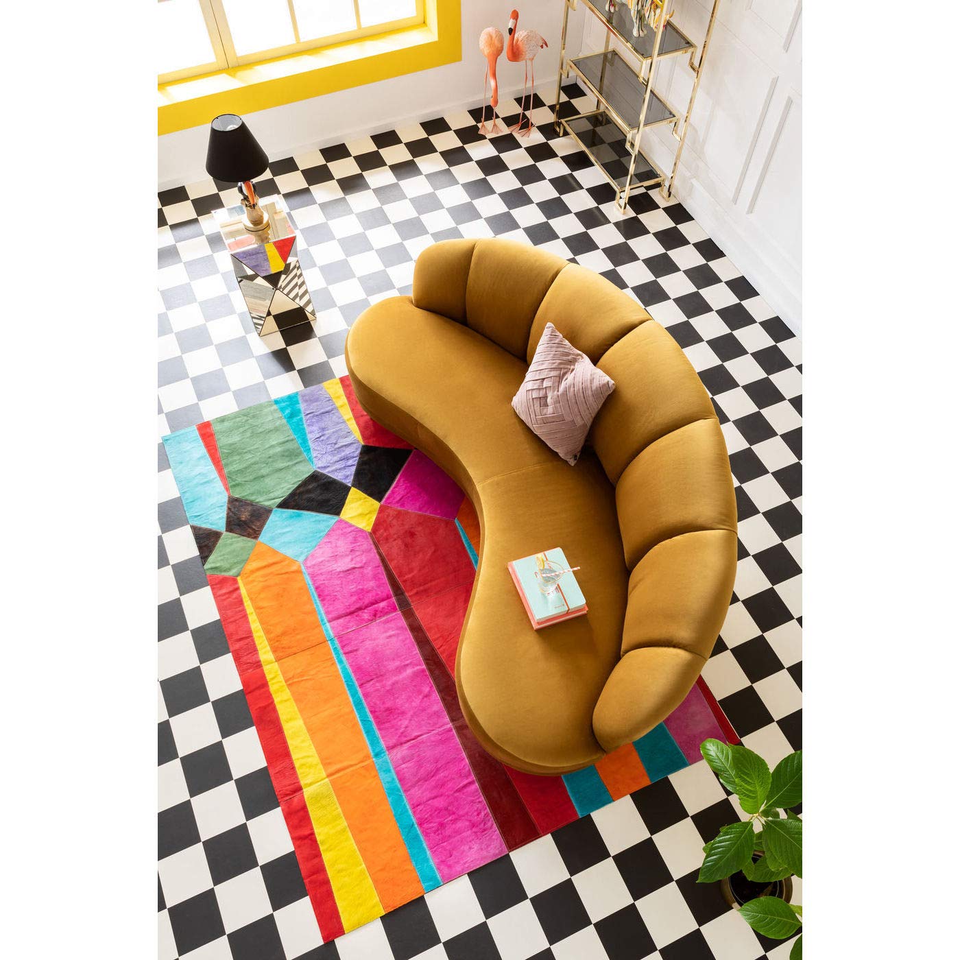 kare-design-dschinn-3-sitzer-sofa-gelb-samt-gebogen-233x122-cm image 4