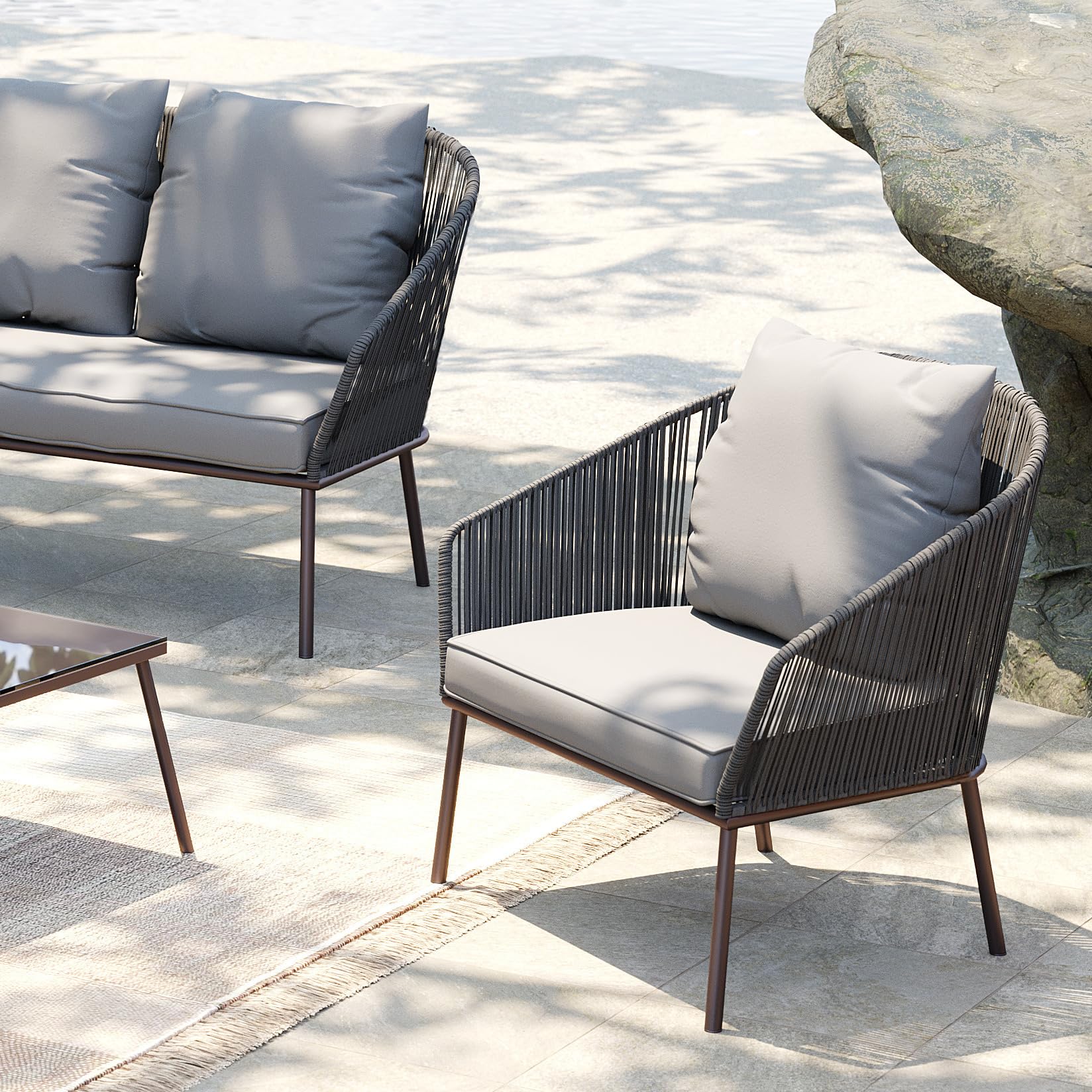 kare-design-sessel-elba-grau-84x84x76-cm-outdoor-relaxsessel-mit-kissen image 2