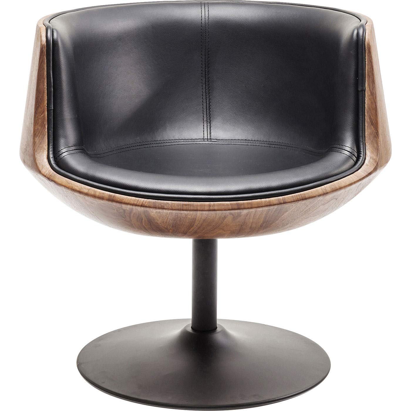 kare-design-drehstuhl-club-walnut-schwarz-braun-mid-century-sessel-75x62x61cm image 1