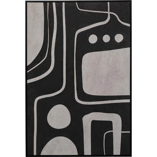 kare-design-wandbild-artistic-blacky-schwarz-wei-gerahmtes-bild-110x70-cm image 1
