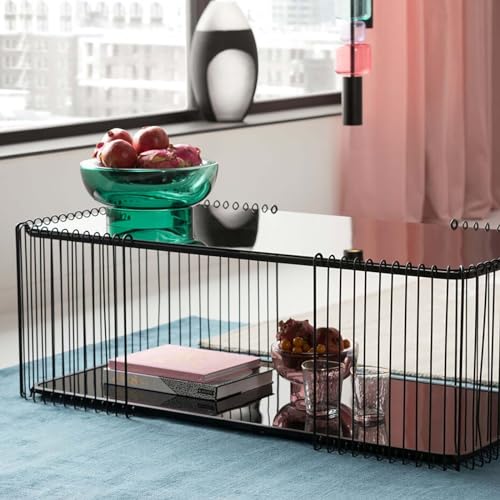kare-design-couchtisch-wire-double-schwarz-glas-wohnzimmertisch-42x120x60-cm image 7