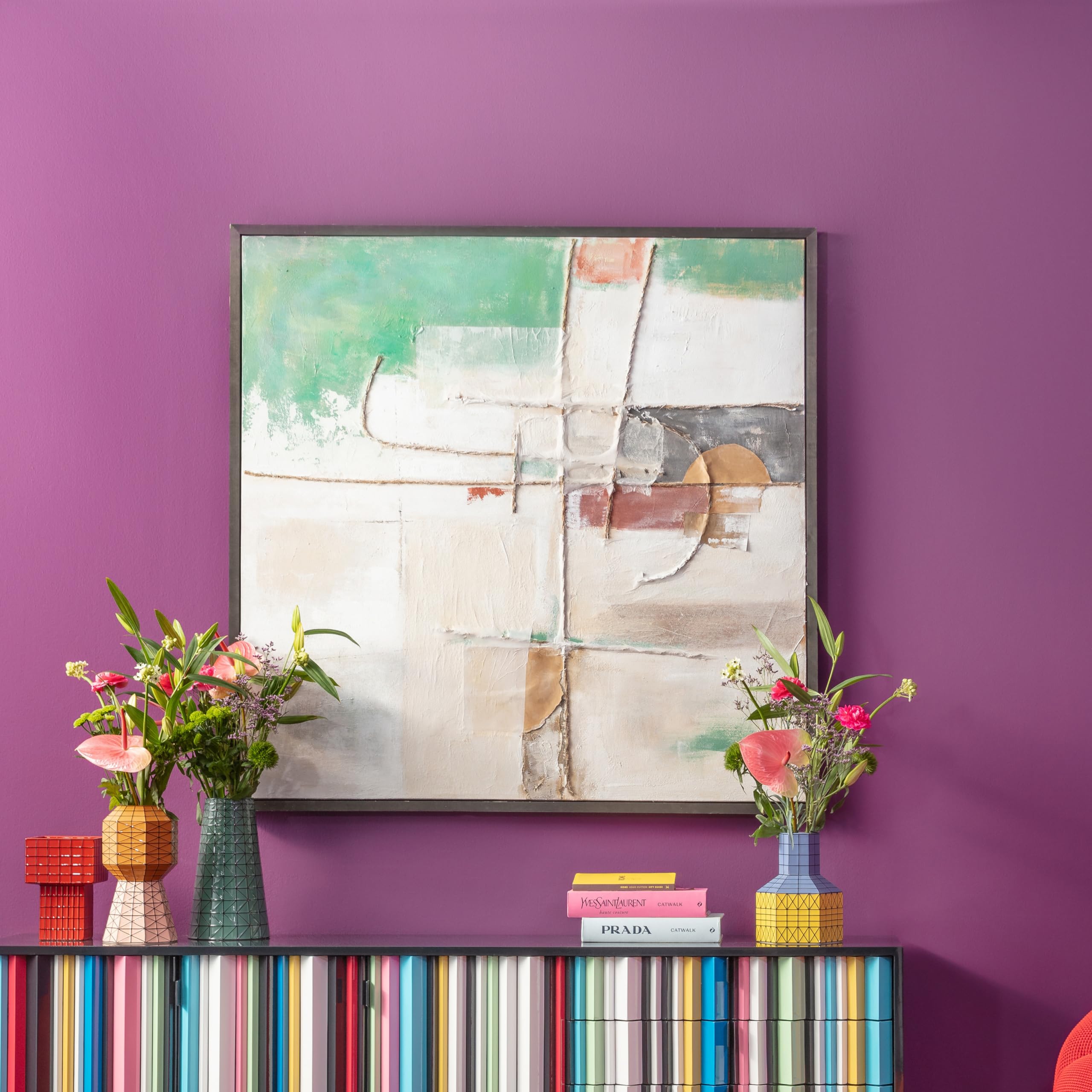 kare-design-bild-mit-rahmen-dust-gr-n-120x120cm-gro-es-leinwandbild-abstrakt image 2