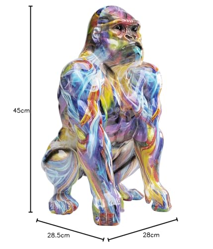 kare-design-deko-figur-watching-gorilla-bunt-xl-tierfigur-45-cm-aus-kunststein image 8