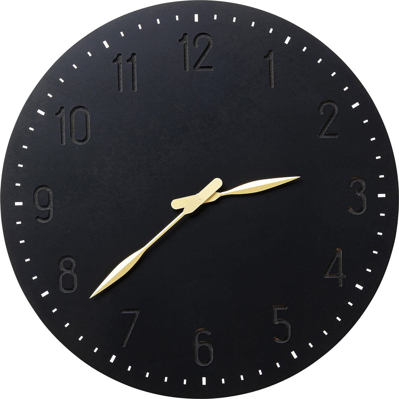 kare-design-wanduhr-mailo-50cm-schwarz-mit-goldfarbenen-zeigern image 1