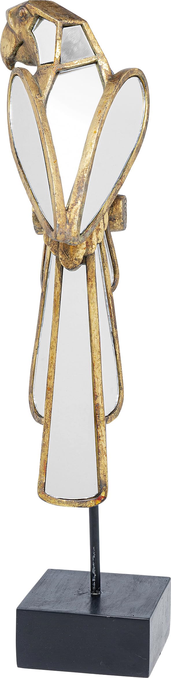 kare-design-deko-objekt-mirrored-parrot-xl-gold-53cm-papagei-tierfigur-mit-spieg image 2