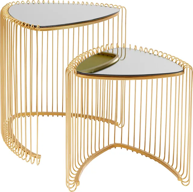kare-design-wire-triangle-beistelltisch-2er-set-gold-glas-dreieckig image 1