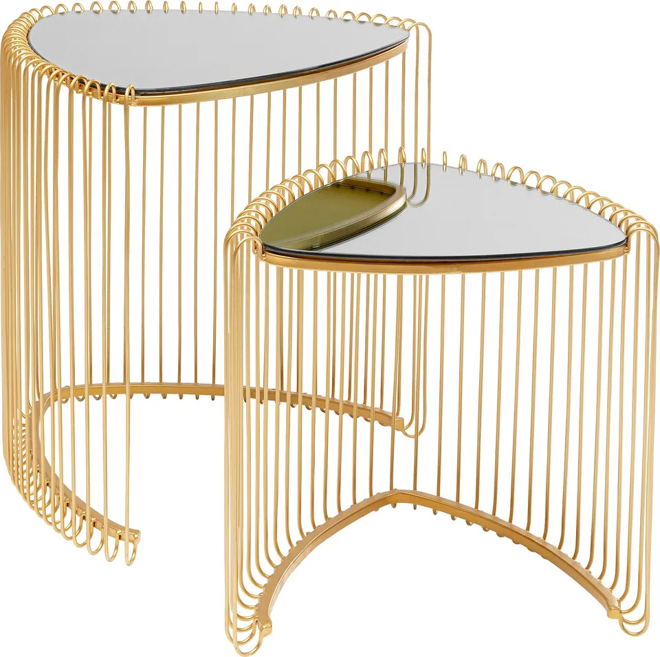 kare-design-wire-triangle-beistelltisch-2er-set-gold-glas-dreieckig image 1
