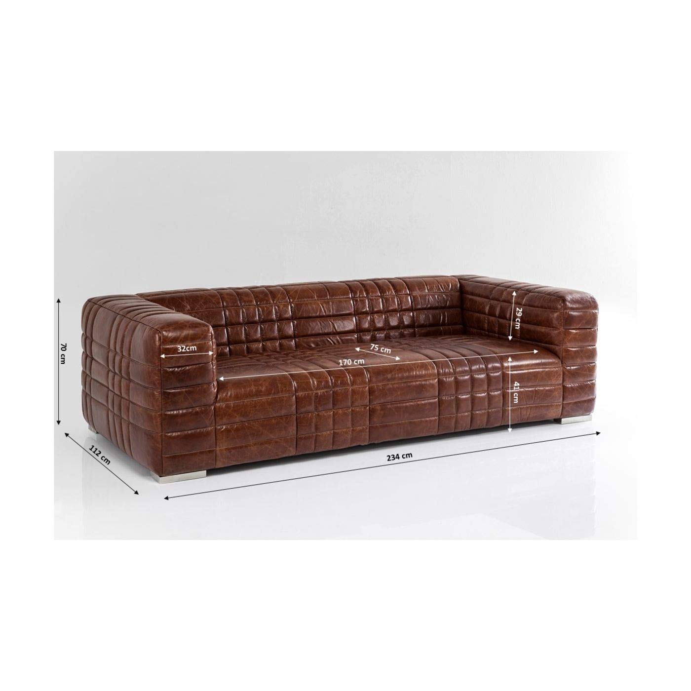 kare-design-square-dance-3-sitzer-ledersofa-braun-234-cm-echtleder image 5