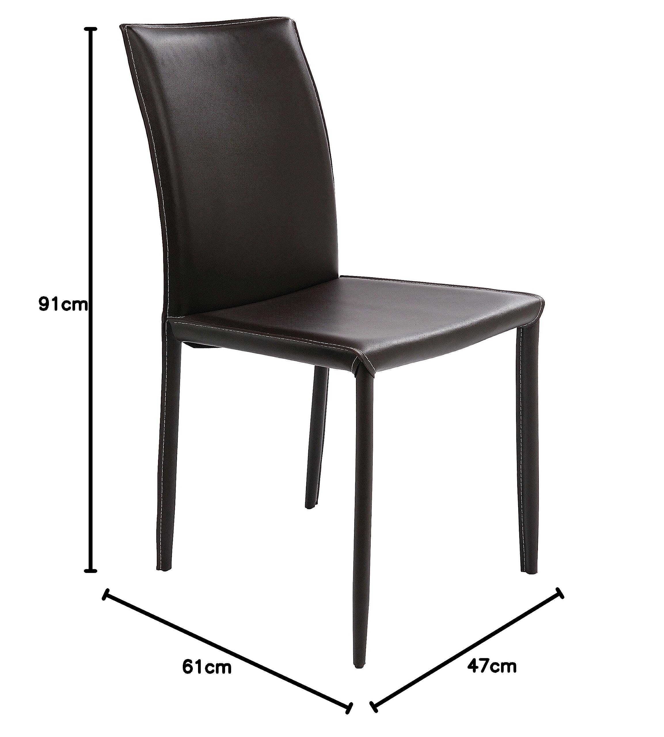 kare-design-stuhl-milano-brown-91x47x61cm-esszimmerstuhl-coffeebraun-kunstleder image 3