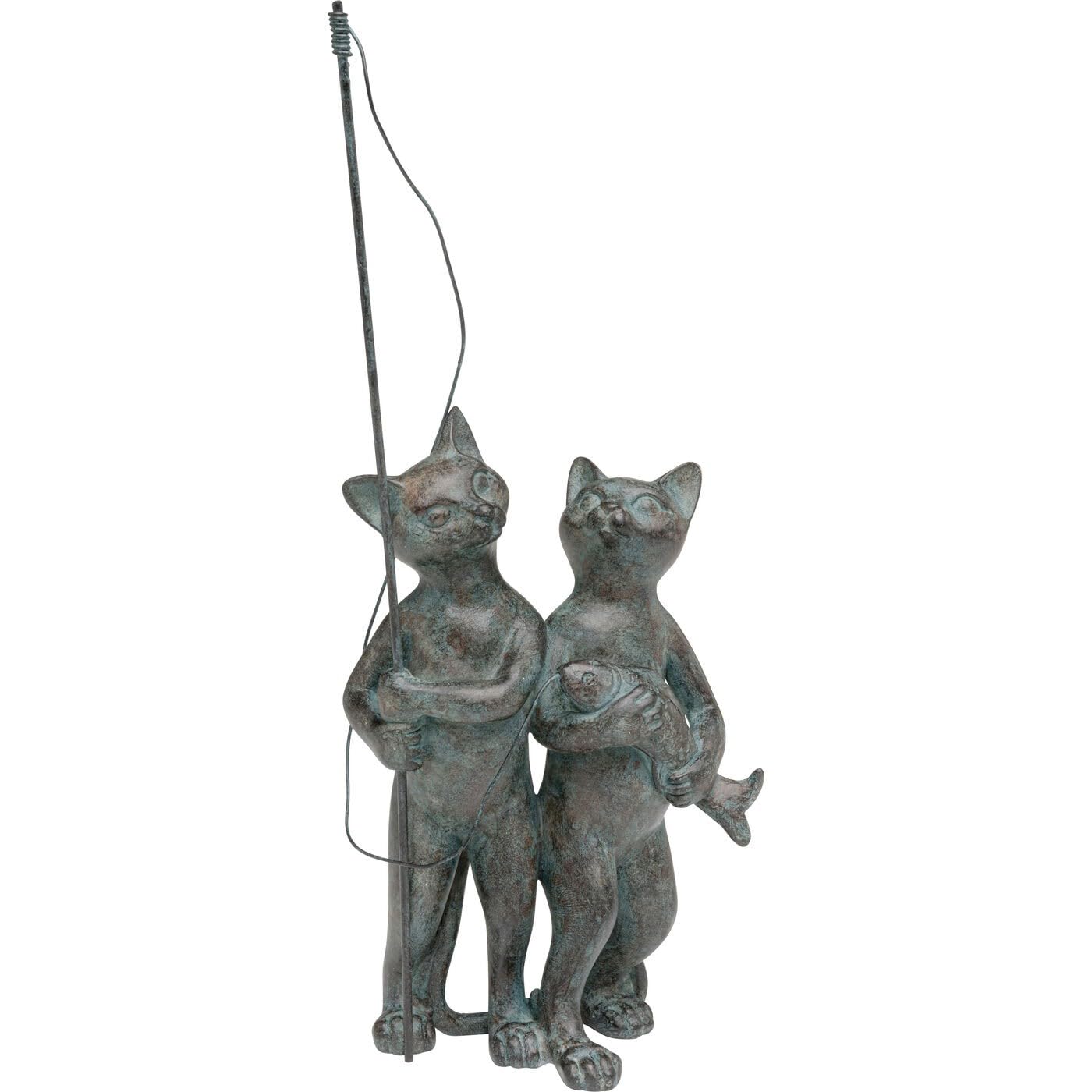 kare-design-deko-figur-fisher-cats-grau-schwarz-28x12x6-cm image 1