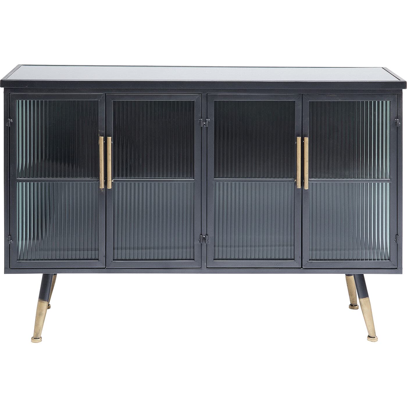 kare-design-la-gomera-sideboard-4-t-ren-tv-board-120x35x75-cm-stahl-schwarz-mit- image 1