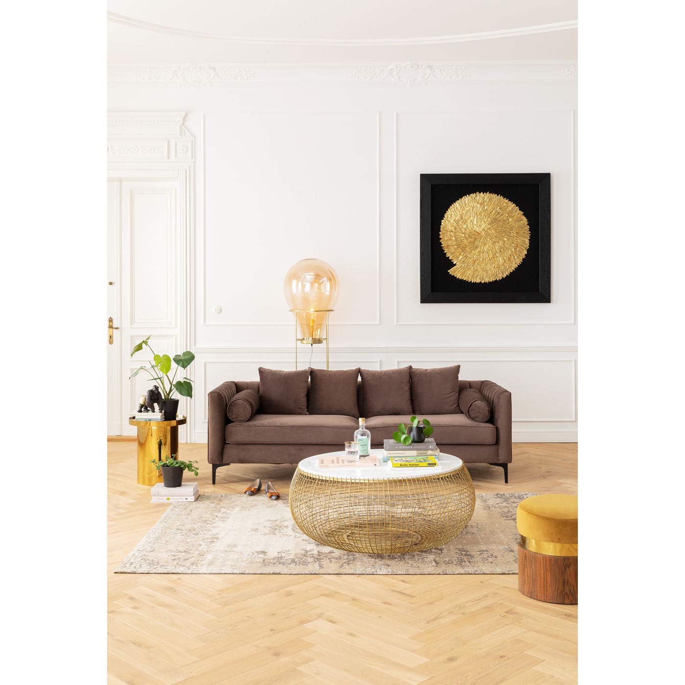 kare-design-deko-rahmen-golden-snail-gold-3d-bild-120x120x5-cm image 4