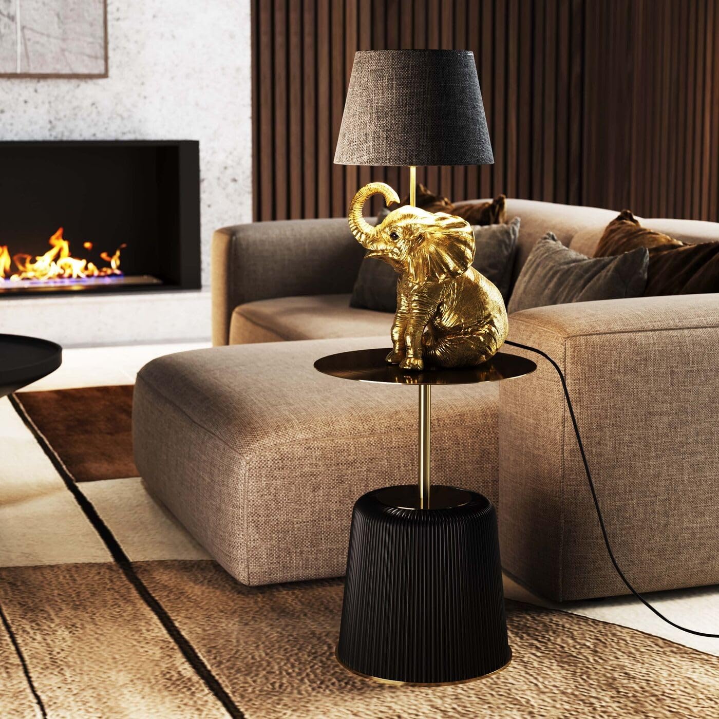 kare-design-tischlampe-happy-elefant-gold-48-cm-elefanten-leuchte-e27 image 2