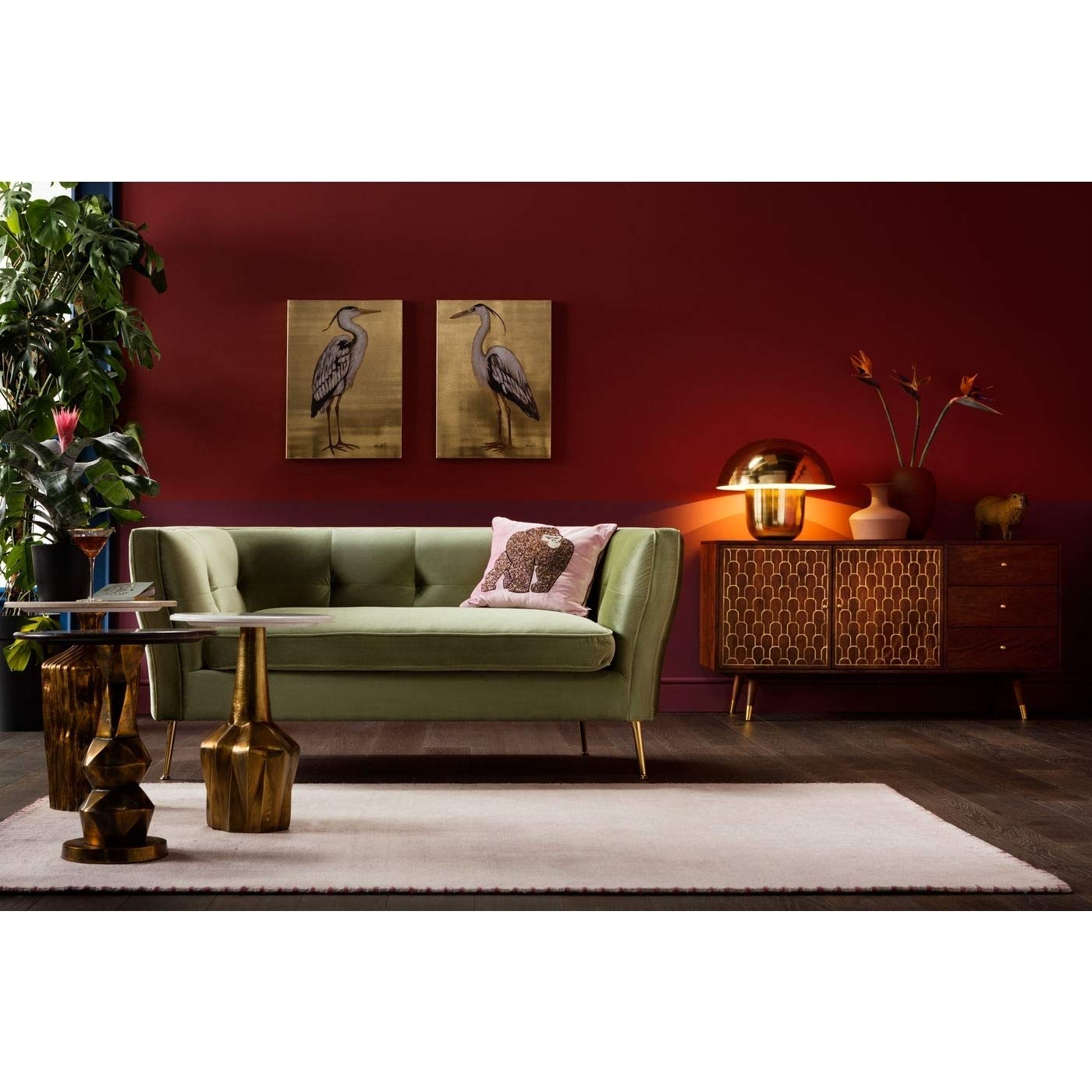 kare-design-rimini-2-sitzer-sofa-gr-n-samt-look-170x86cm image 2