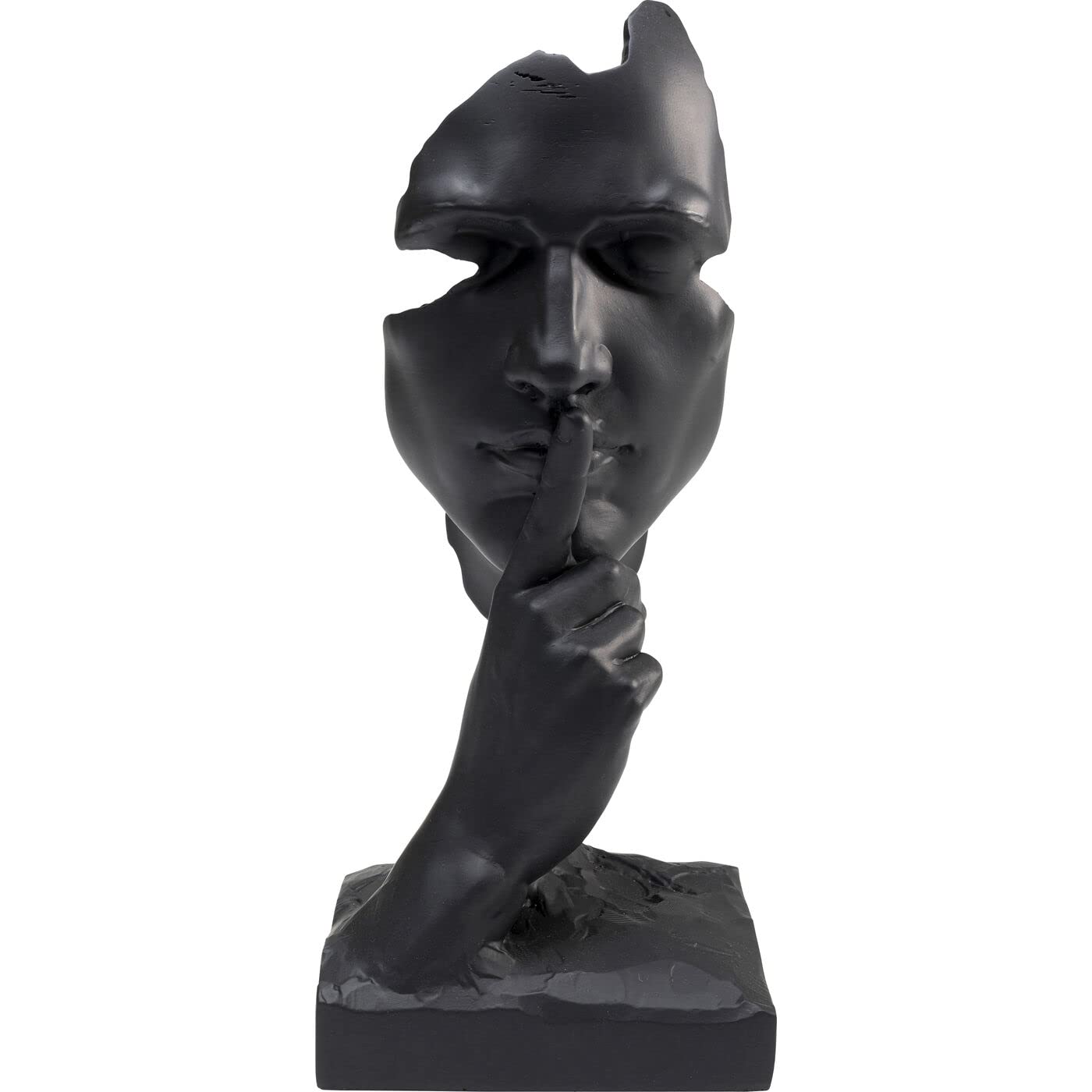 kare-design-quiet-face-deko-objekt-schwarz-31x13x11-cm-skulptur image 1