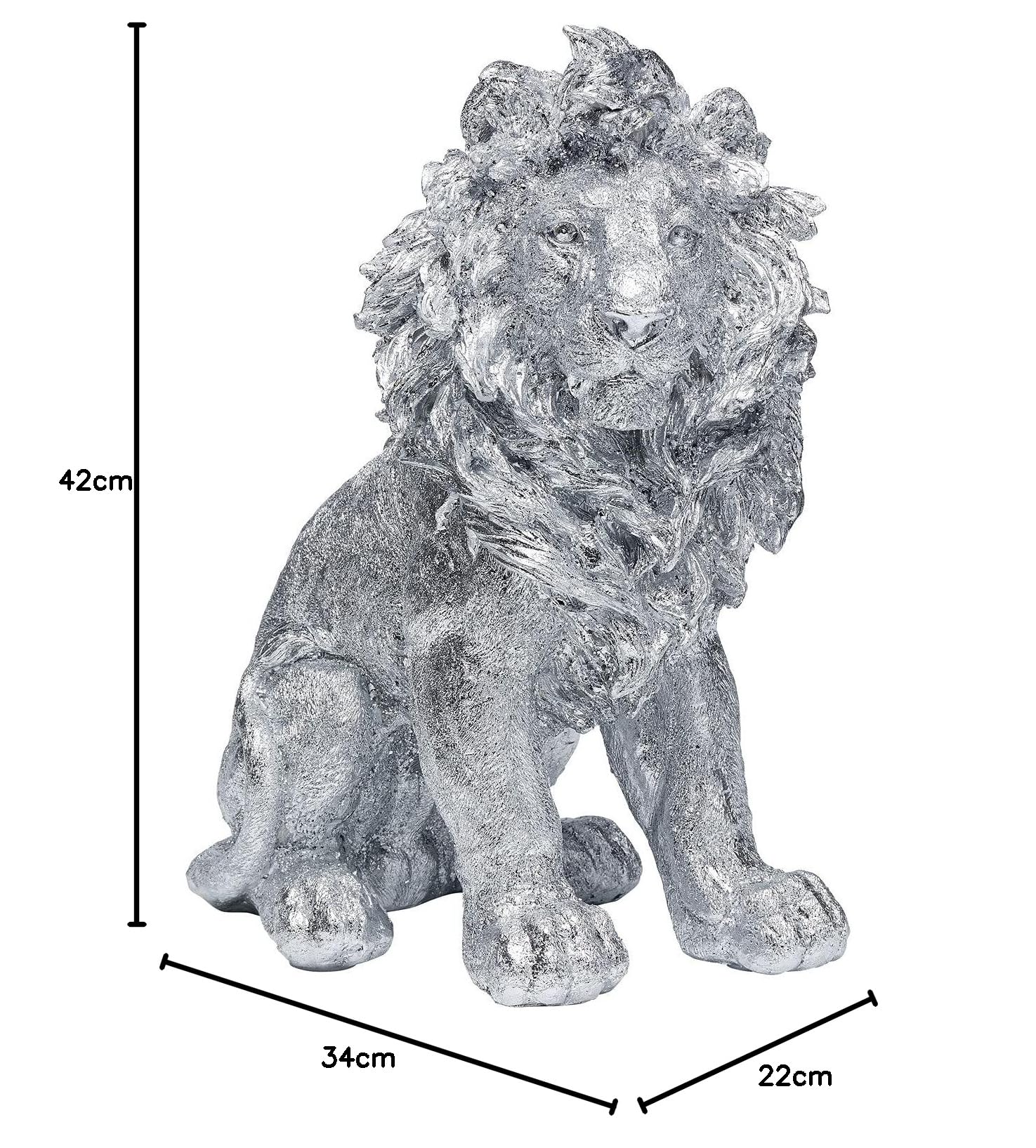 kare-design-deko-figur-sitting-lion-silber-42-cm-tierfigur image 4