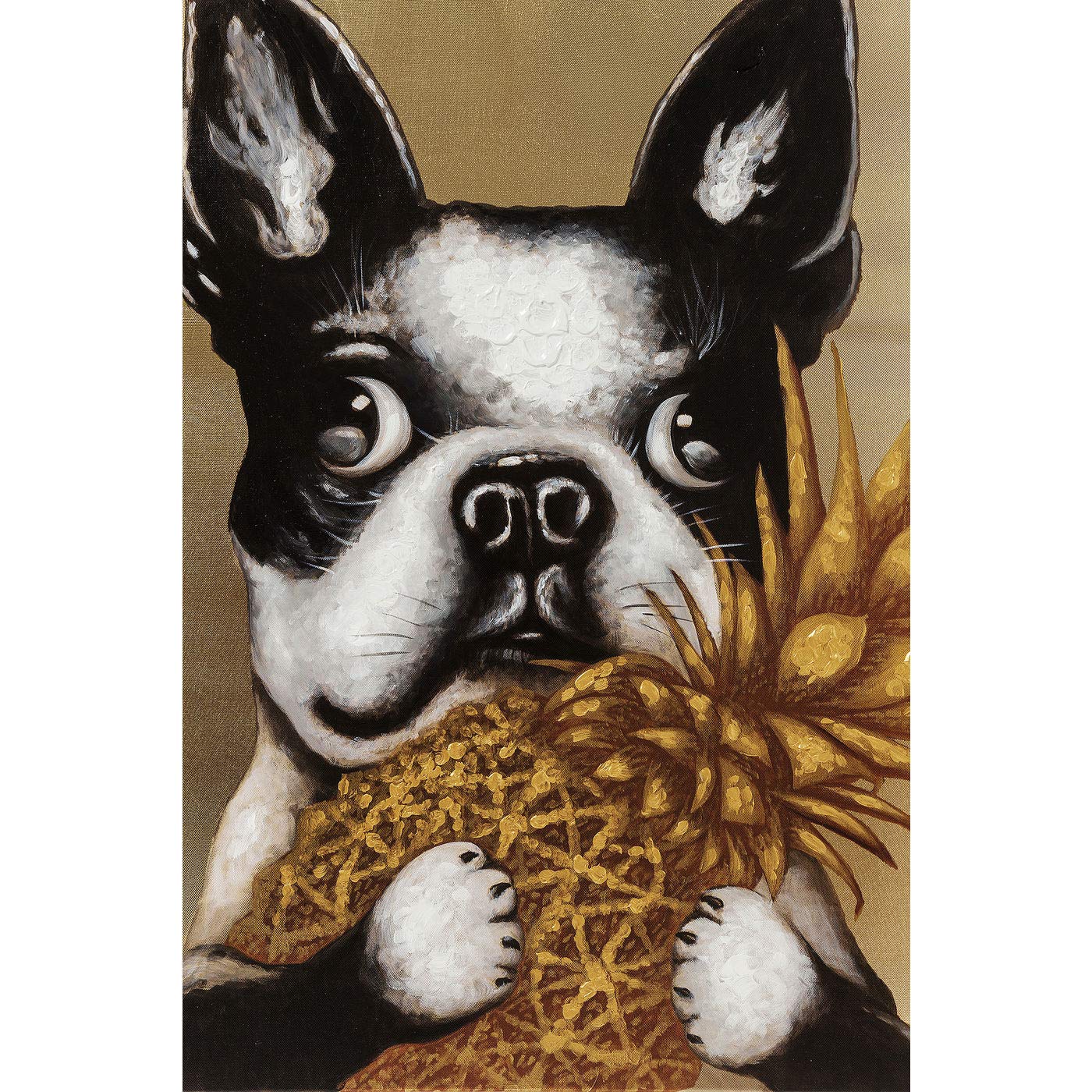 kare-design-bild-touched-dog-with-pineapple-gold-80x80x4-cm image 8