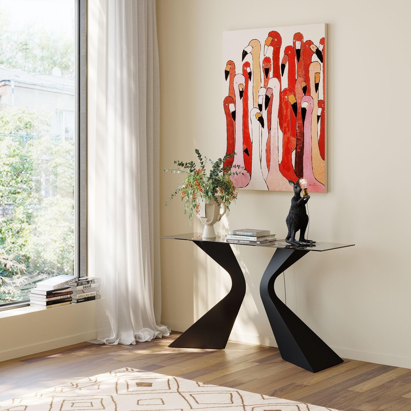 kare-design-bild-touched-flamingo-meeting-rosa-rot-120x90-cm-leinwandbild image 2