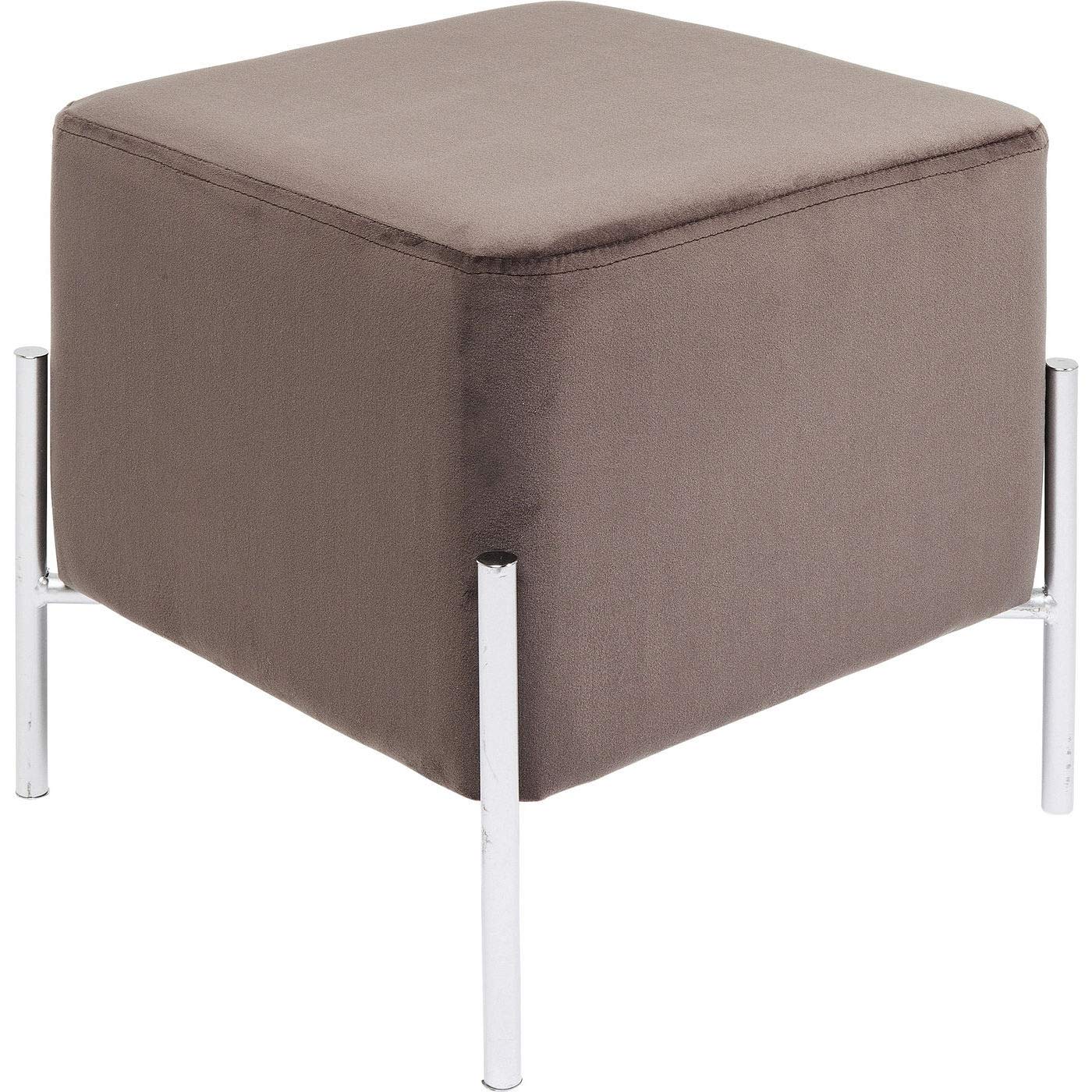 kare-design-hocker-franzi-brown-silver-37x37-cm-sitzhocker-bis-120-kg image 1