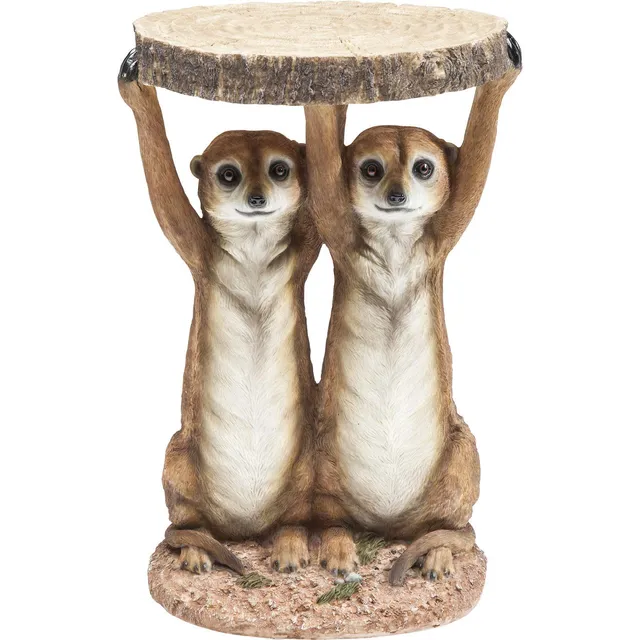 kare-design-beistelltisch-meerkat-braun-couchtisch-mit-erdm-nnchen-52x35x33-cm image 1