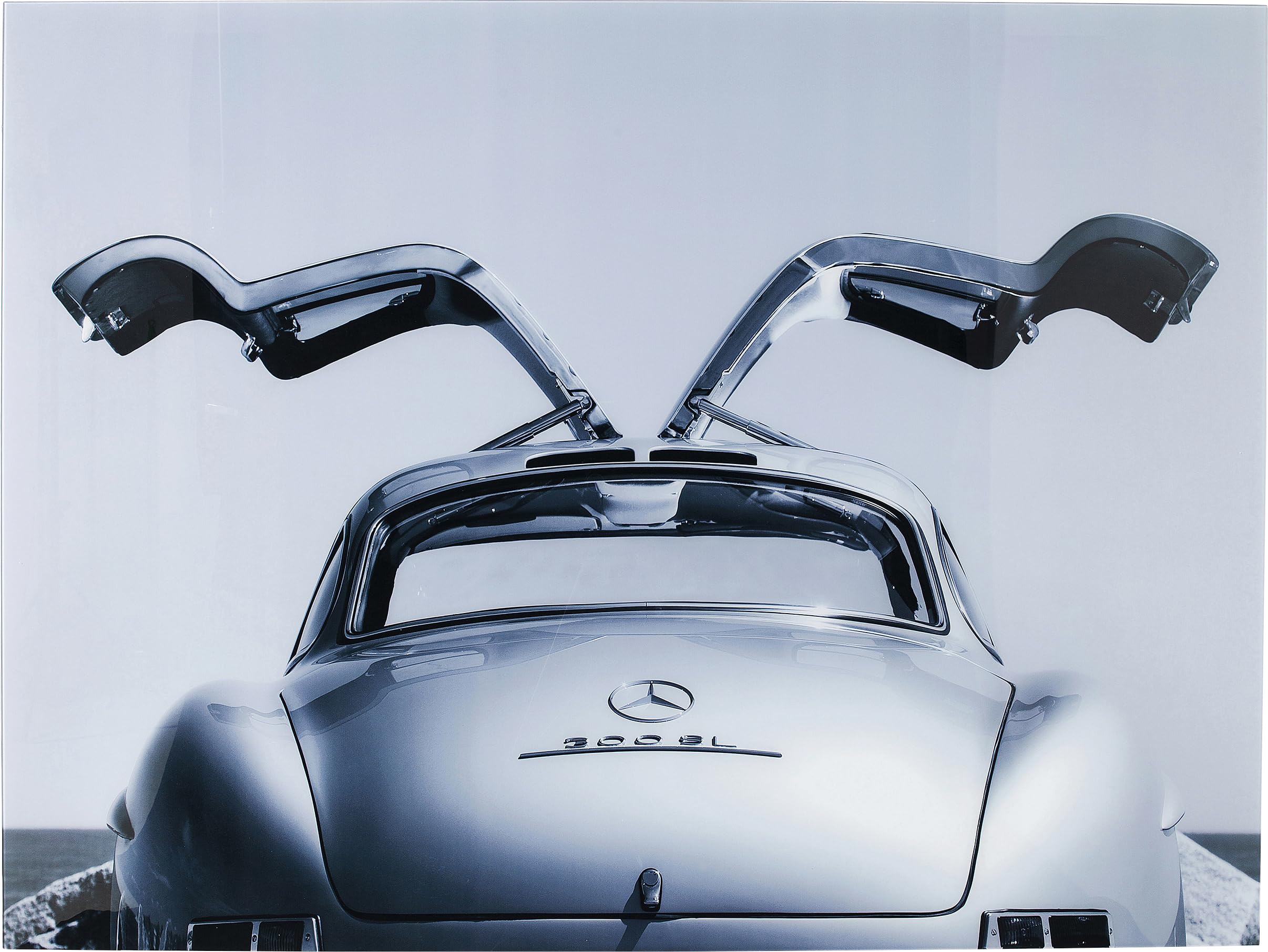 kare-design-glasbild-oldtimer-grau-wandkunst-automotiv-80x120-cm image 1