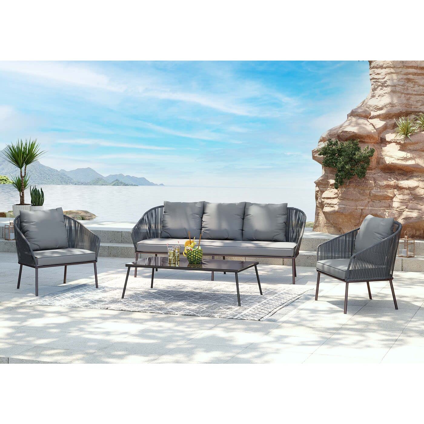 kare-design-sitzgruppe-elba-grau-cinque-4-teilig image 2