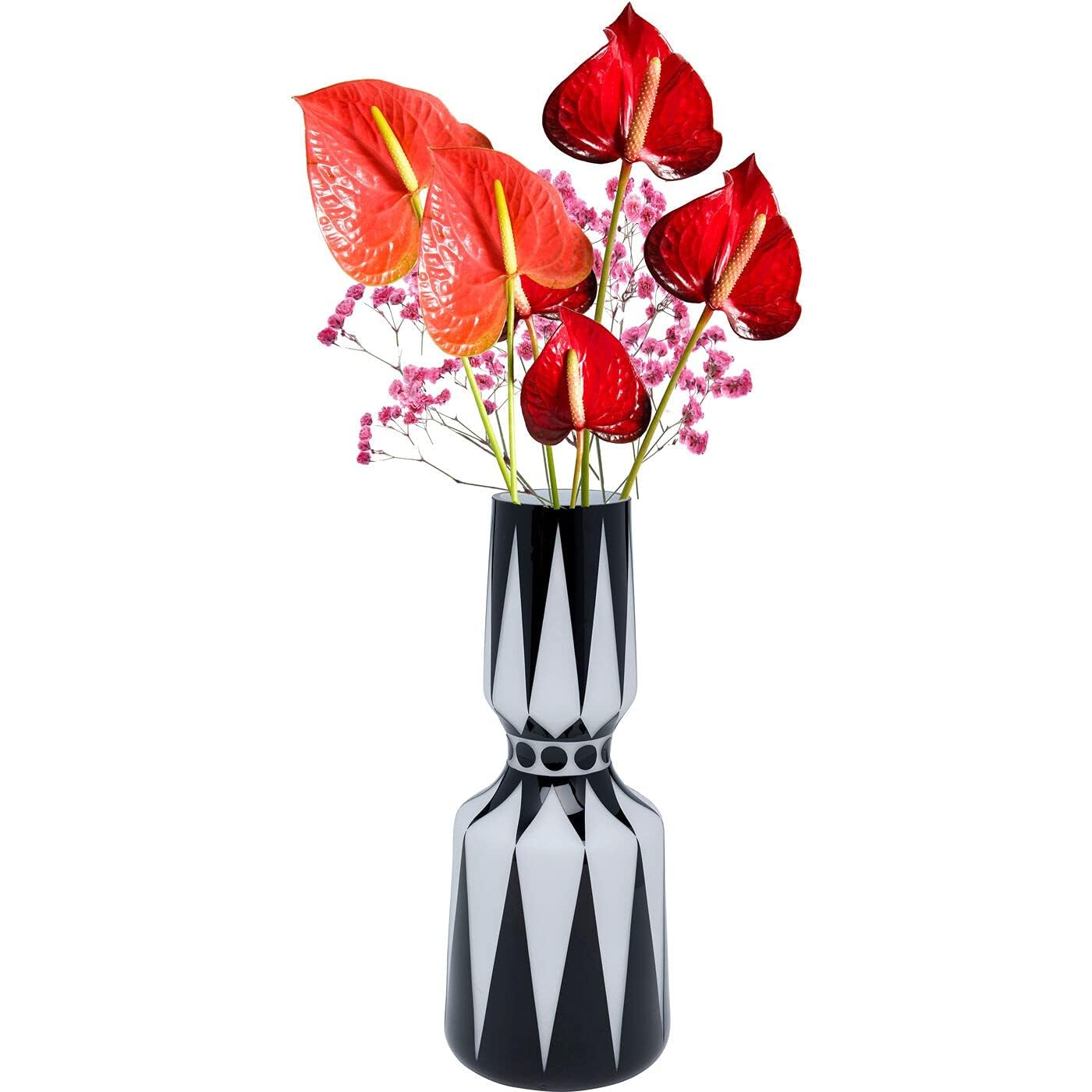 kare-design-vase-brillar-blumenvase-44-cm-schwarz-wei-glas image 5