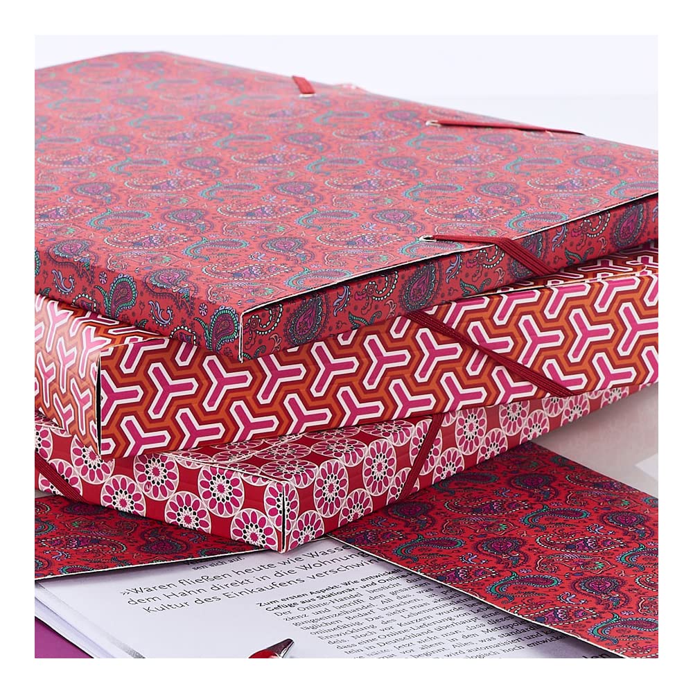 cedon-sammelmappe-de-luxe-a4-kachel-rosa-rot-24x32-cm image 3