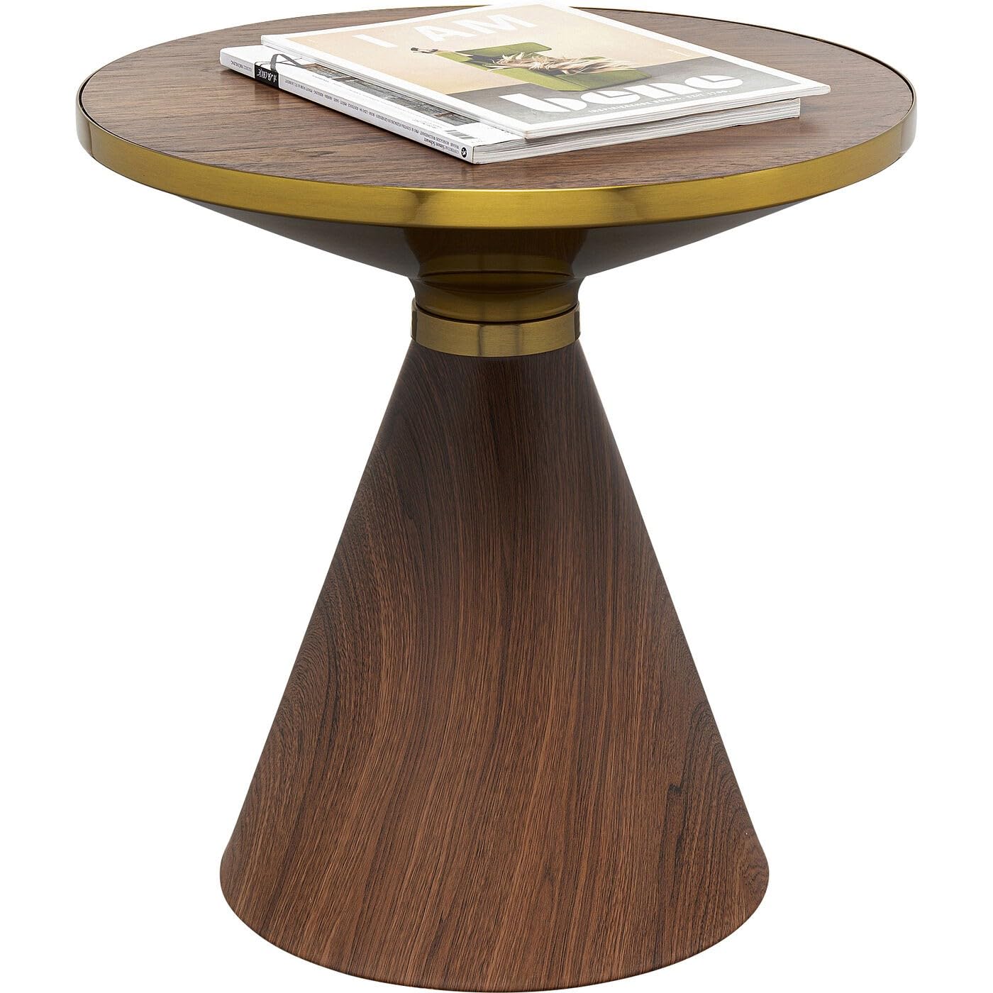 kare-design-beistelltisch-cono-braun-gold-50-cm-walnussholz image 4