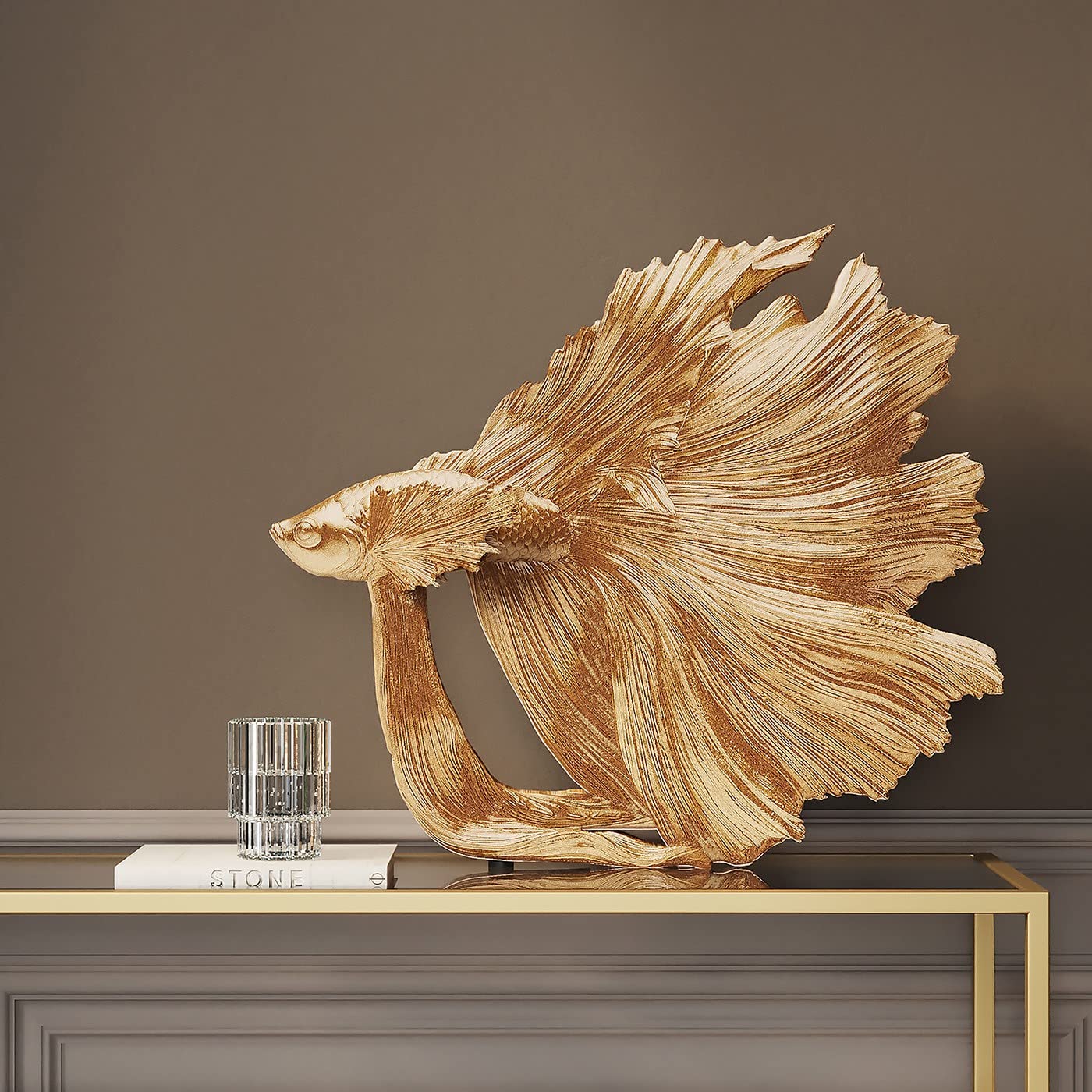 kare-design-deko-figur-betta-fish-fisch-gold-27x24x14-cm image 2