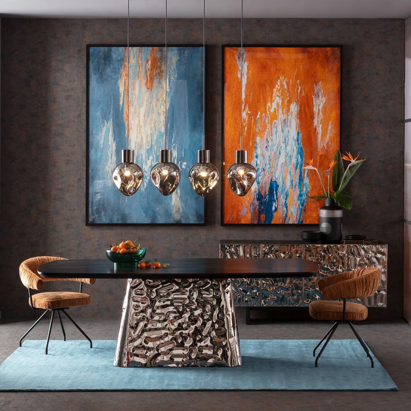 kare-design-wandbild-artistas-leinwandbild-blau-gerahmt-180x120-cm-abstrakt-mode image 2
