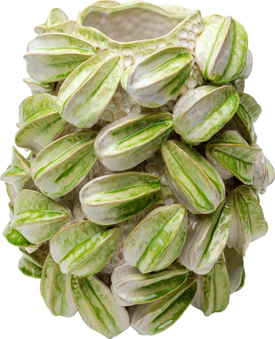 kare-design-vase-carambola-gr-n-deko-vase-steinzeug-36-5-cm-mit-frucht-motiv image 1