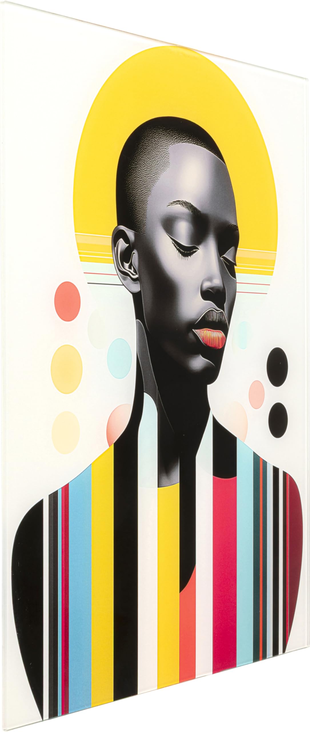 kare-design-glasbild-muse-retro-lady-mehrfarbig-2er-set-wandbild-40x30-cm image 2