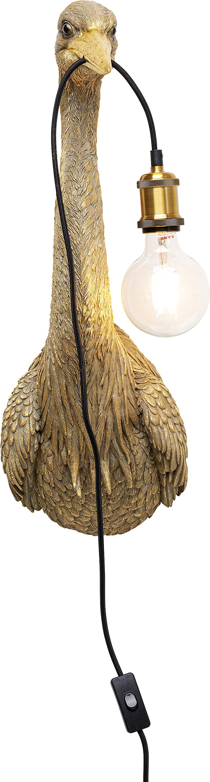 kare-design-wandleuchte-reiher-gold-57-cm-kunstharz-lampe-indirektes-licht image 1