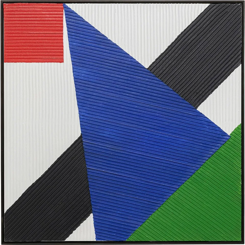 kare-design-leinwandbild-art-triangles-blau-handgemaltes-unikat-102x102-cm image 1