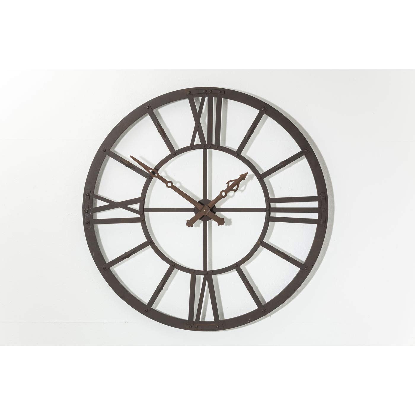 kare-design-wanduhr-factory-led-xxl-vintage-industrie-uhr-braun-121x121x8-5-cm image 3