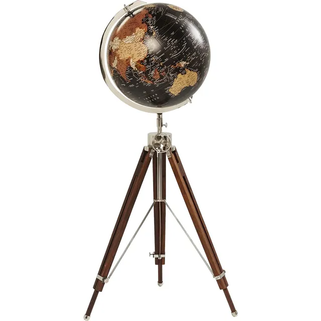 kare-design-deko-globus-earth-schwarz-vintage-standglobus-141x61x61-cm image 1