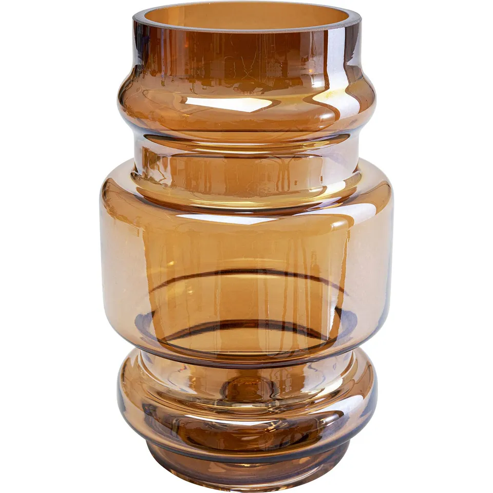 kare-design-vase-glossy-blumenvase-tischvase-braun-h-he-19-cm-glas image 1