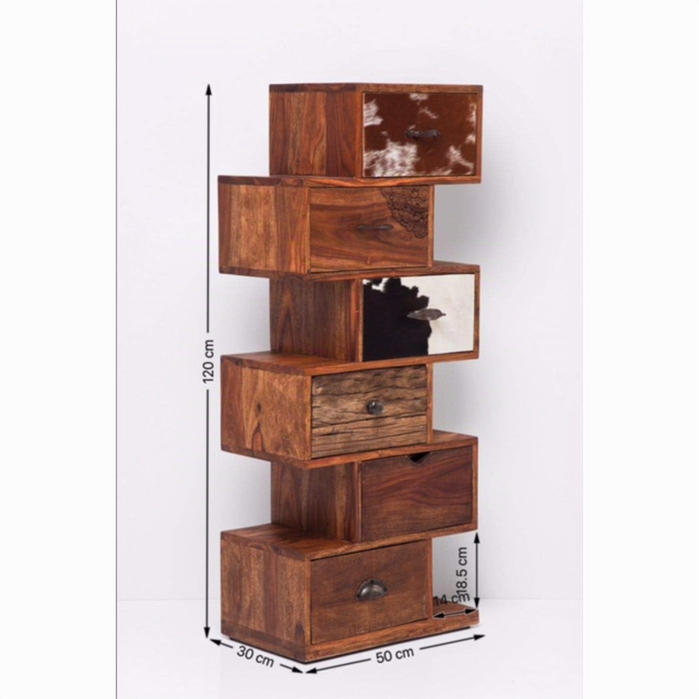 kare-design-hochkommode-rodeo-zick-zack-braun-120-x-50-x-30-cm image 3