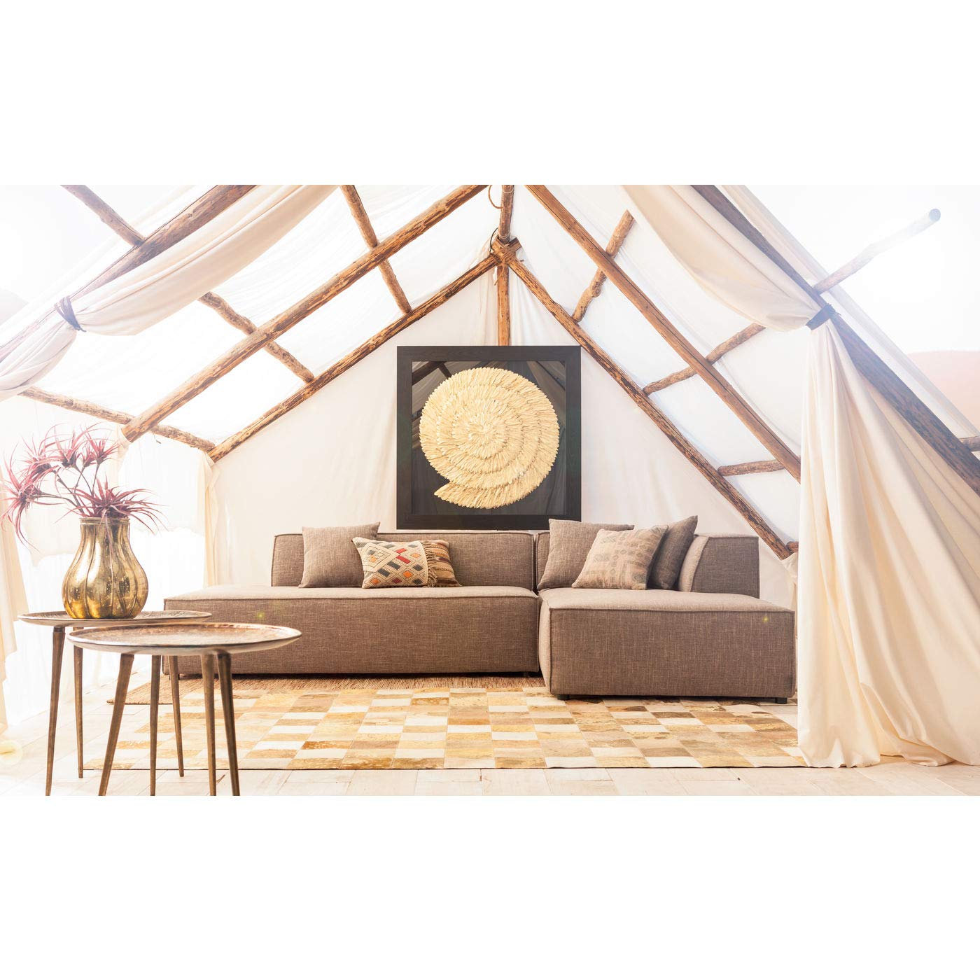 kare-design-deko-rahmen-golden-snail-gold-3d-bild-120x120x5-cm image 2