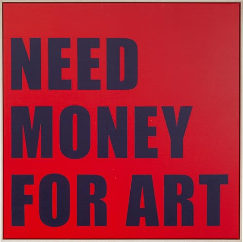 kare-design-need-money-wandbild-gerahmt-rot-blau-80x80-cm image 6
